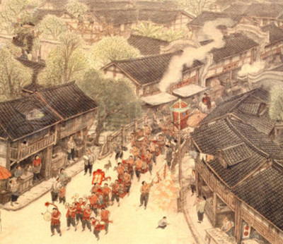 【图语:古代迎亲场景(资料图)】